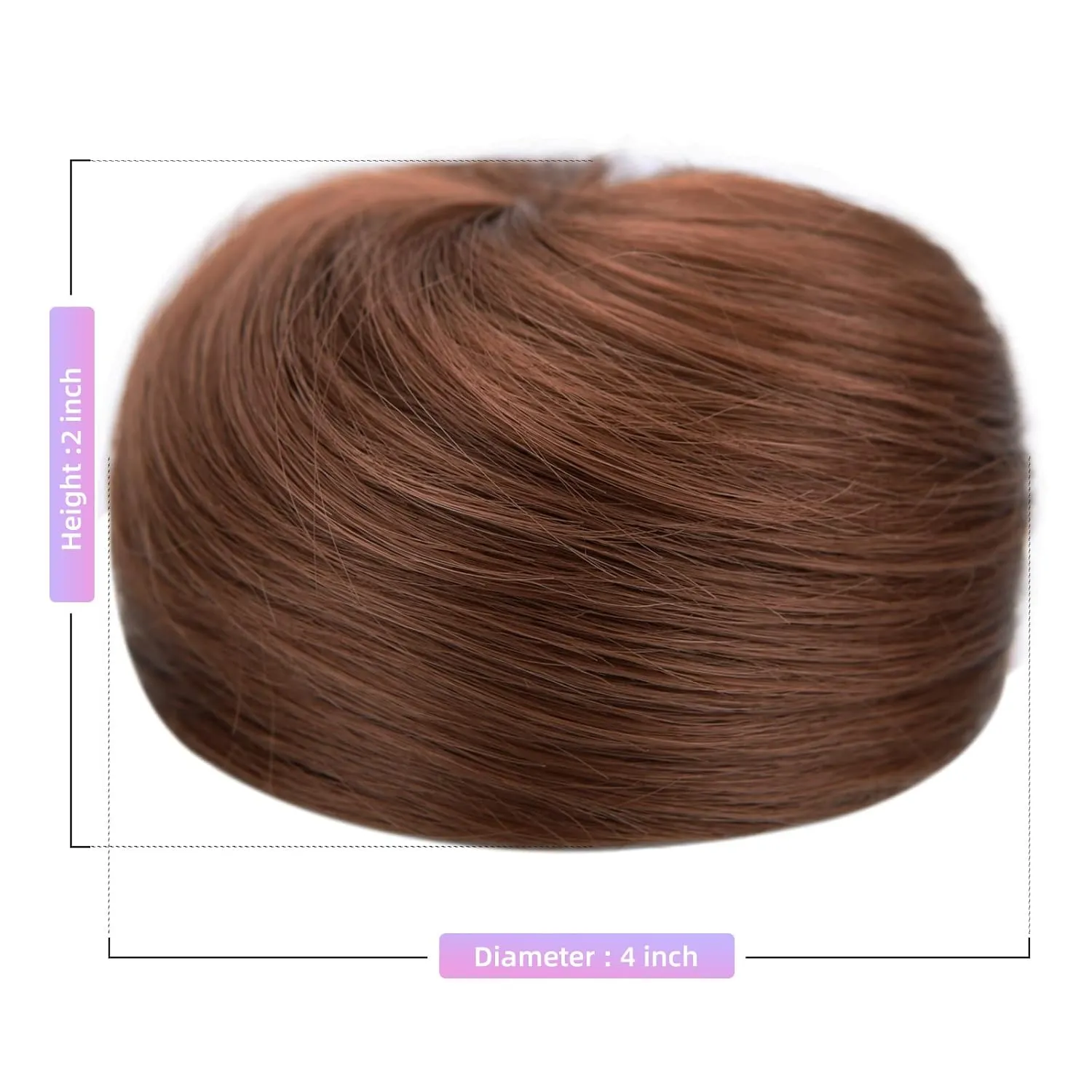 HSPJHTM 2 PCS Brown Hair Bun Hair Pieces for Women Girls Lady Drawstring Fake Ballet Bun Extensions Synthetic Updo Donut Chignon
