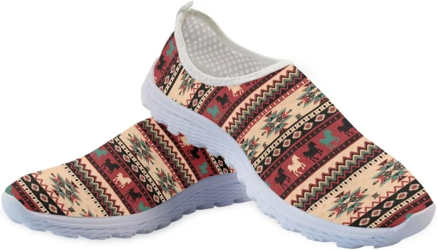 HUGS IDEA Women's Floral Mesh Slip on Shoes