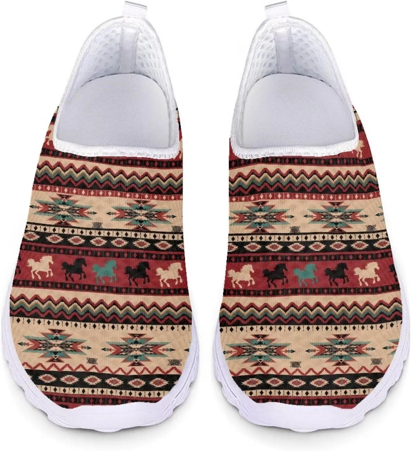 HUGS IDEA Women's Floral Mesh Slip on Shoes