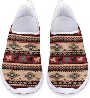 HUGS IDEA Women's Floral Mesh Slip on Shoes