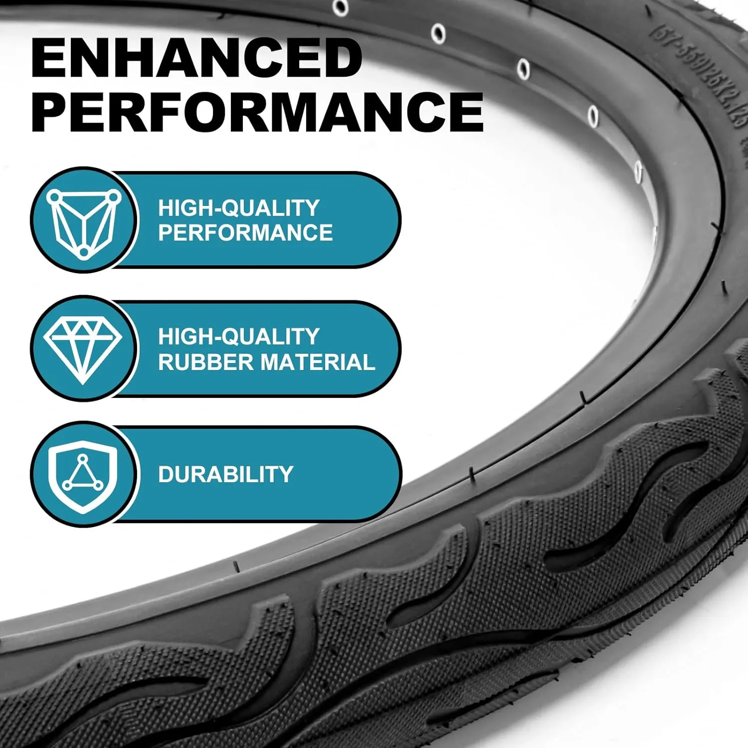 Hycline 26 Inch Bike Tires: 26x2.125 inch (57-559mm) Folding Replacement Puncture-Resistant Beach Cruiser Bicycle Tires for Hybrid Road or Urban City Commuter Bike