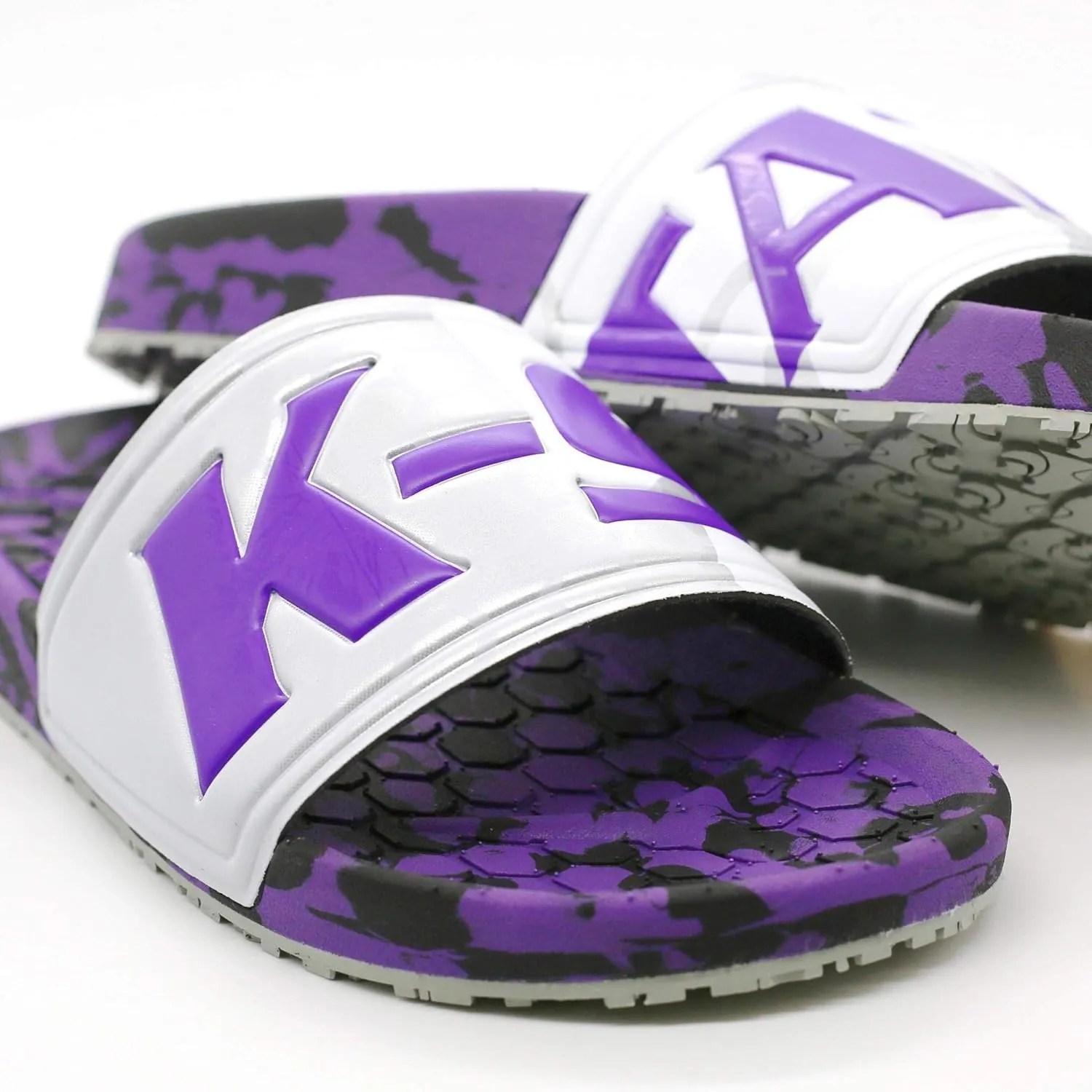 Hype Unisex Kansas State University Wildcats Slydr Slide Sandals - Royal Purple