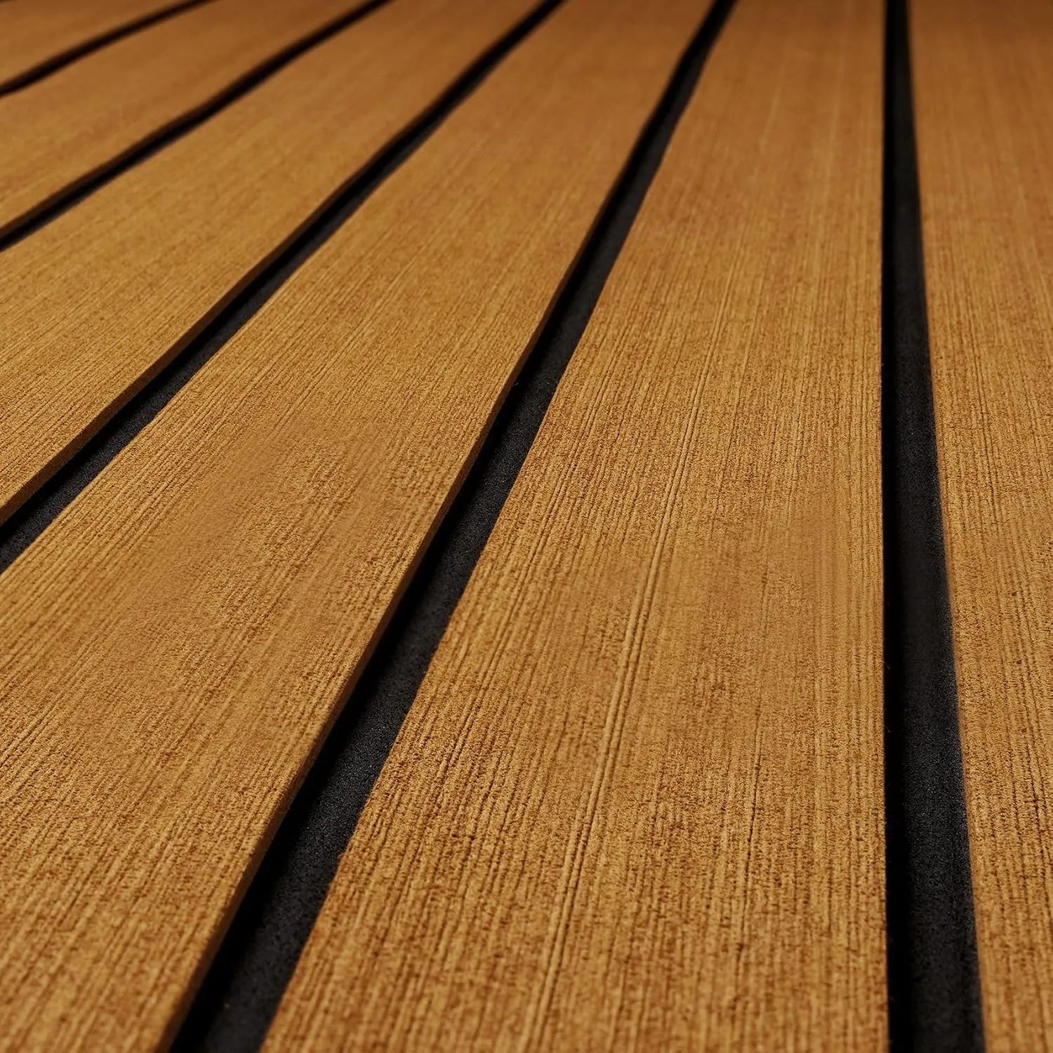 ICOOP EVA Foam Boat Flooring Sea Deck Teak Decking Sheet 94.5x24" 3m Self Adhesive Marine Carpet Waterproof Brown Vinyl Floor Mats Non Slip Hydro Turf for Pontoon Yeti Jon Boating Pad