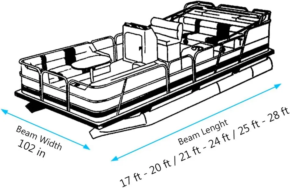 iCOVER Trailerable Pontoon Boat Cover, Fits 17 to 28ft Long & Beam Width up to 102in Pontoon Boat with Storage Bag