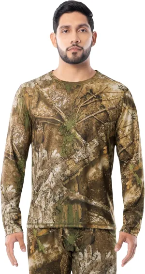 Indera Men's Realtree APX Pattern Camo Long Sleeve Thermal Base Layer Crewneck T-Shirt