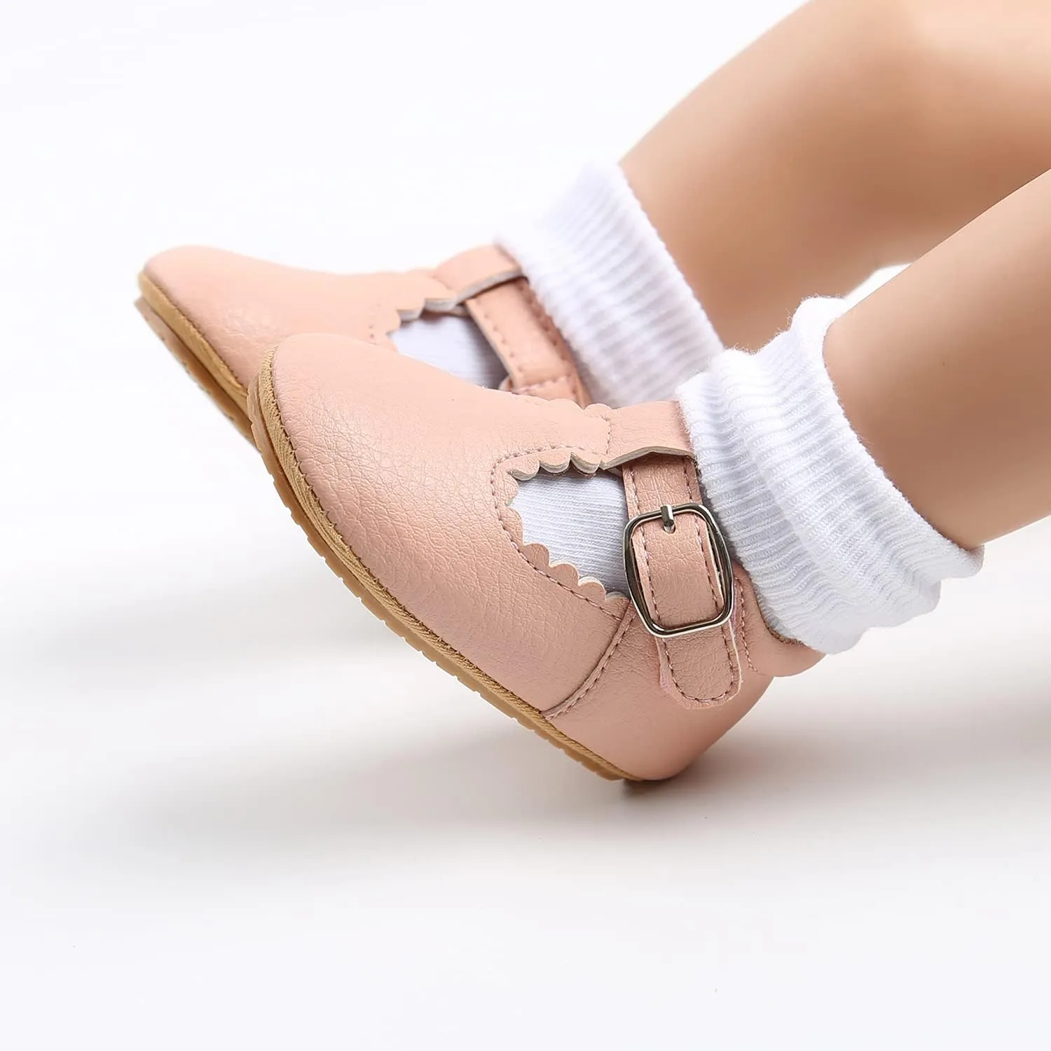 Infant Baby Girls Mary Jane Non-Slip Soft Sole Bowknot Princess Newborn Infant Toddler First Walker Cirb Dress Shoes