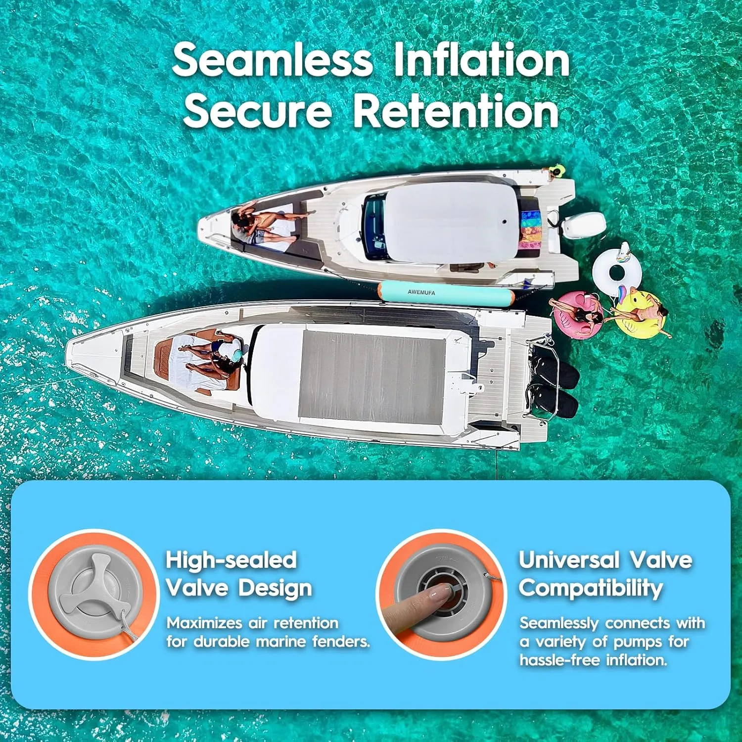 Inflatable Boat Fender for Docking Heavy Duty, Large Boat Bumper for Docking, Inflatable Boat Dock Bumper Inflatable Fender for Pontoon Boat, Fishing Boat, Small Yacht(NO Pump)