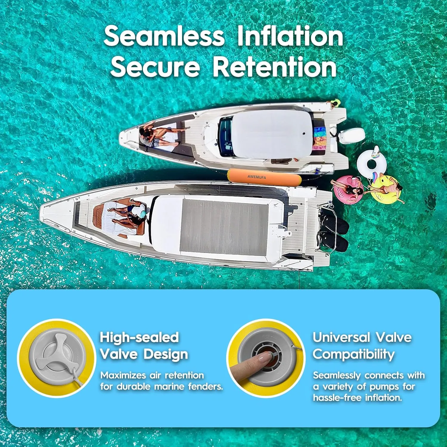Inflatable Boat Fender for Docking Heavy Duty, Large Boat Bumper for Docking with 110-120V Electric Air Pump, Inflatable Dock Bumper for Pontoon Boat, Fishing Boat, Small Yacht