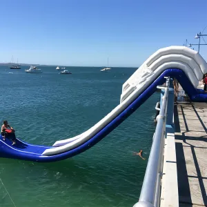 Inflatable Large Yacht Water Slide, Floating Dock Boat Sea Kids/Adult Compact for Yacht, Ship（with Air Pump）,13.1Ft/4M