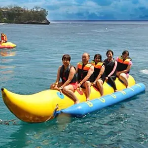 Inflatable Watercraft, Sea Motorboat, Surfing Amusement Equipment, Toy Banana Boat, Outdoor Large Tow and Float, 5 People