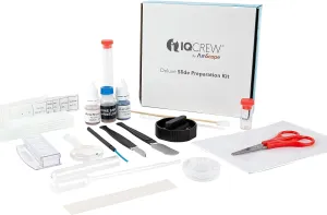 IQCrew 40-Piece Deluxe Microscope Slide Preparation Kit - Essential Student Tool Kit w/Stains   Shrimp Hatchery Experiment - SP-18