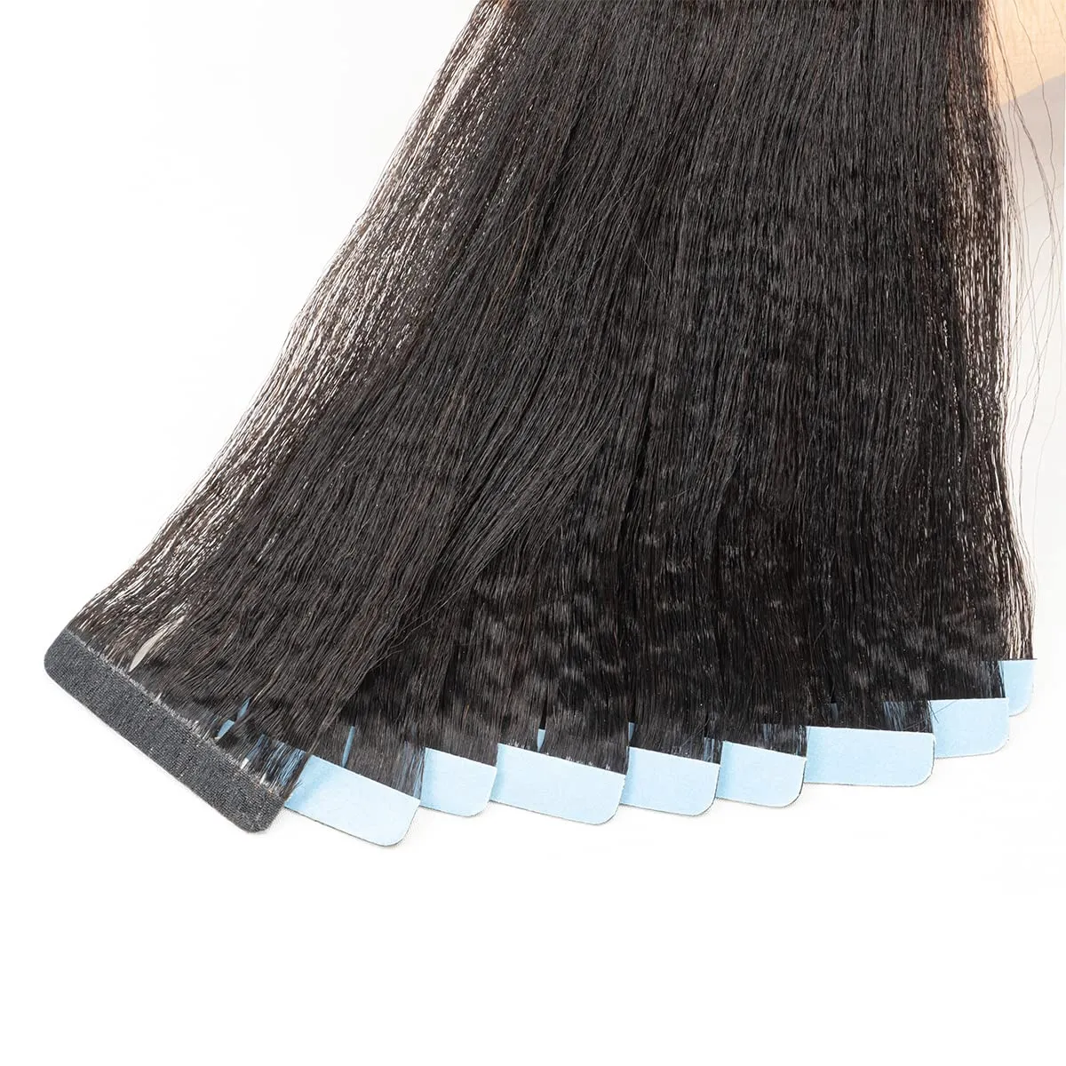 Isheeny Light Yaki Tape In Hair Extensions Human Hair Black Women Yaki Straight Tape In Extensions Seamless Straight Hair Extensions Real Human Hair Tape Hair Extension 14 Inch 20pieces 40g/set
