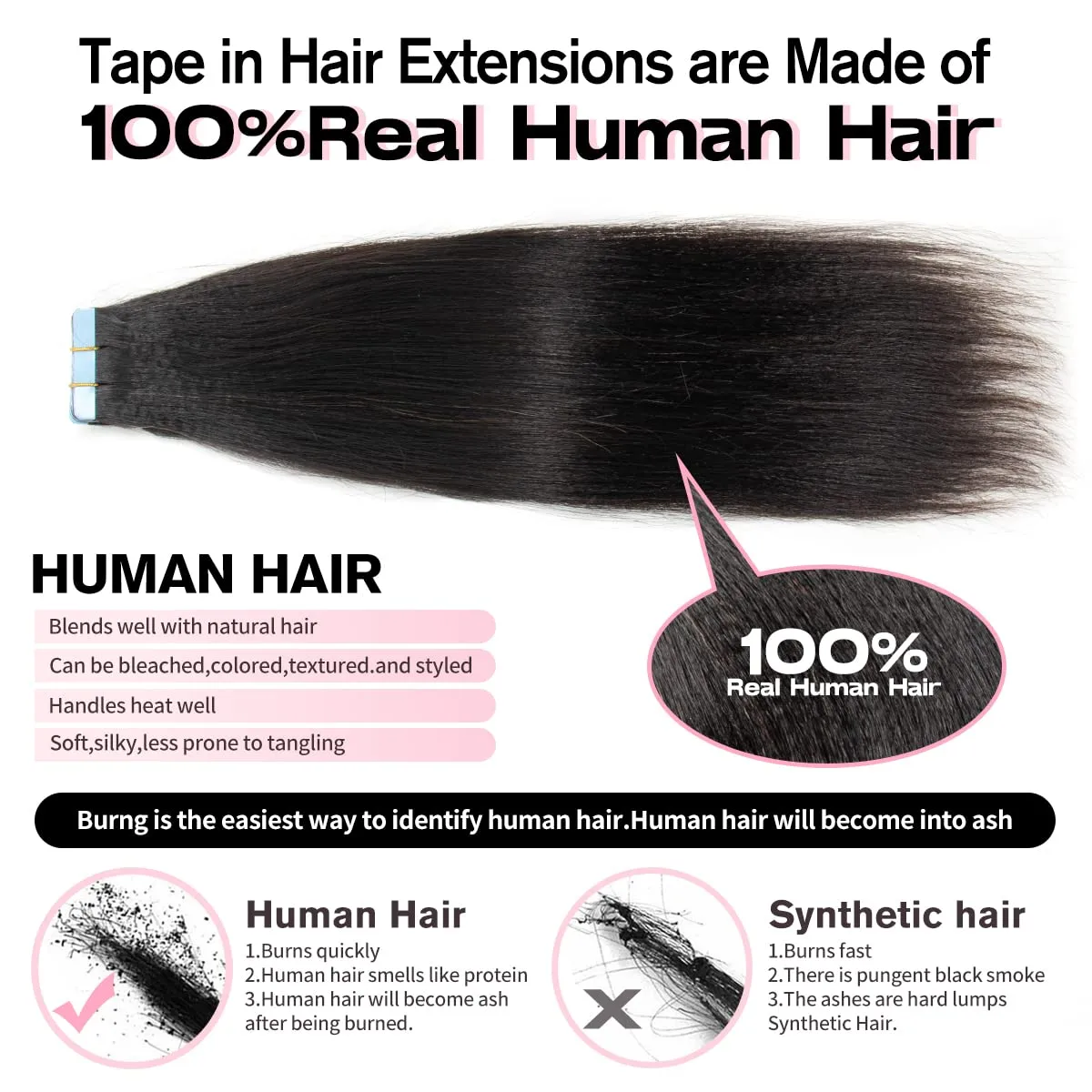 Isheeny Light Yaki Tape In Hair Extensions Human Hair Black Women Yaki Straight Tape In Extensions Seamless Straight Hair Extensions Real Human Hair Tape Hair Extension 14 Inch 20pieces 40g/set
