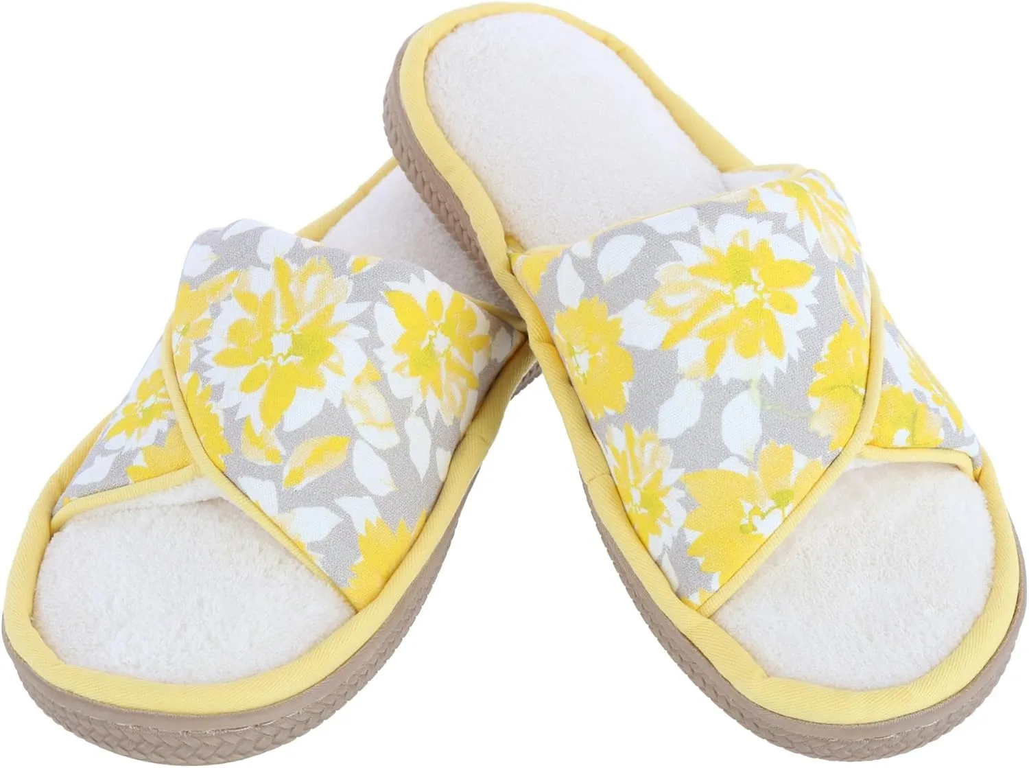 isotoner Womens Organic Cotton Floral Keilly Slide Slippers
