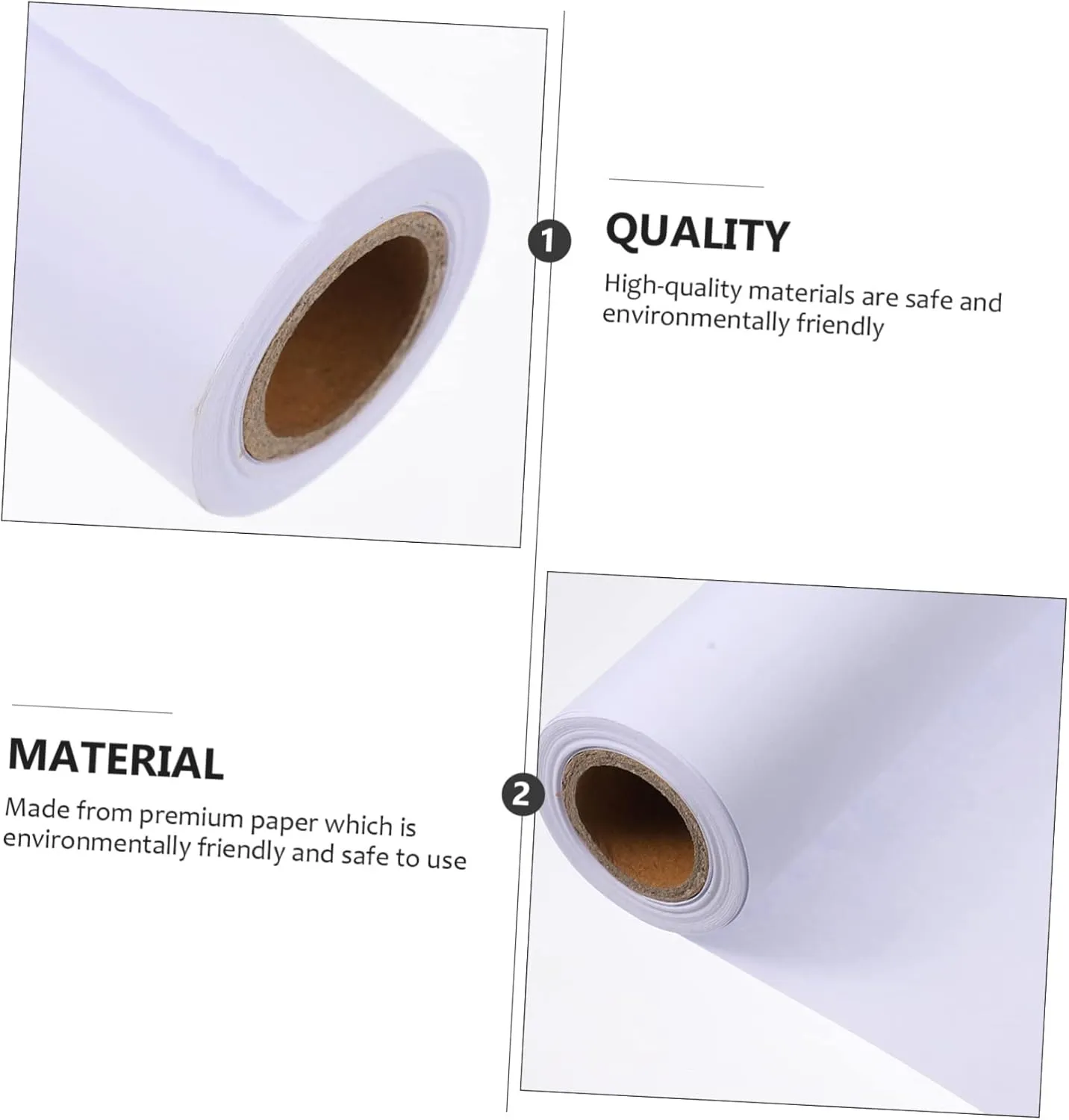 IWOWHERO 2rolls White Drawing Paper for Boys and Girls Crafts Bulletin Boards Wrapping and Art Supplies Superior Quality Smooth Finish for Markers Paints and Crayons