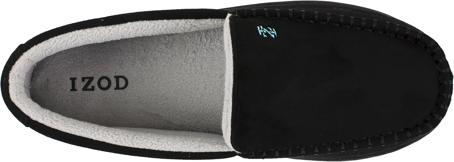 IZOD Men Classic Moccasin Slipper - Warm, Soft, Slip On