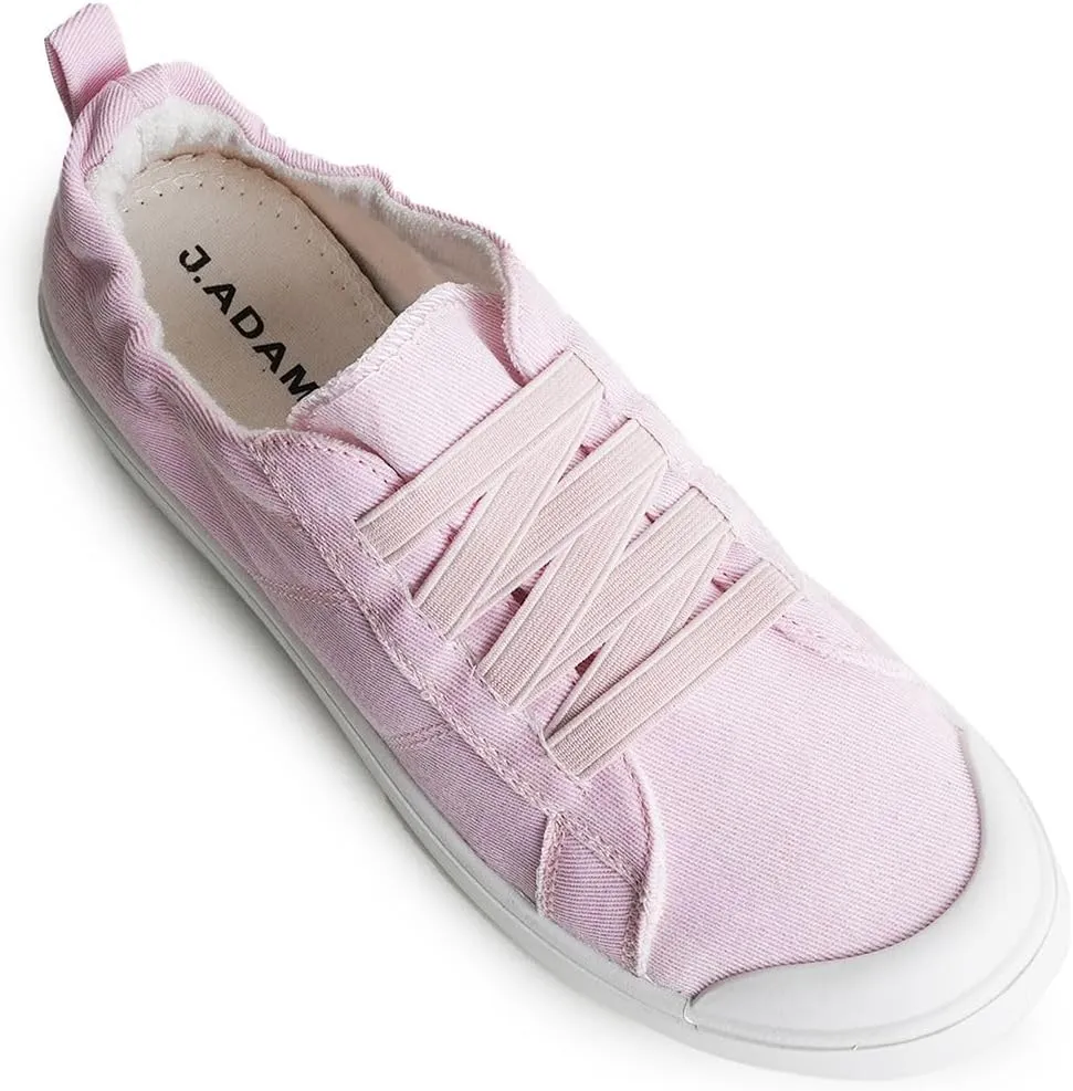 J. Adams Taylor Low-Top Sneakers - Easy Slip-on Elastics Shoe Laces - Comortable Walking Shoes