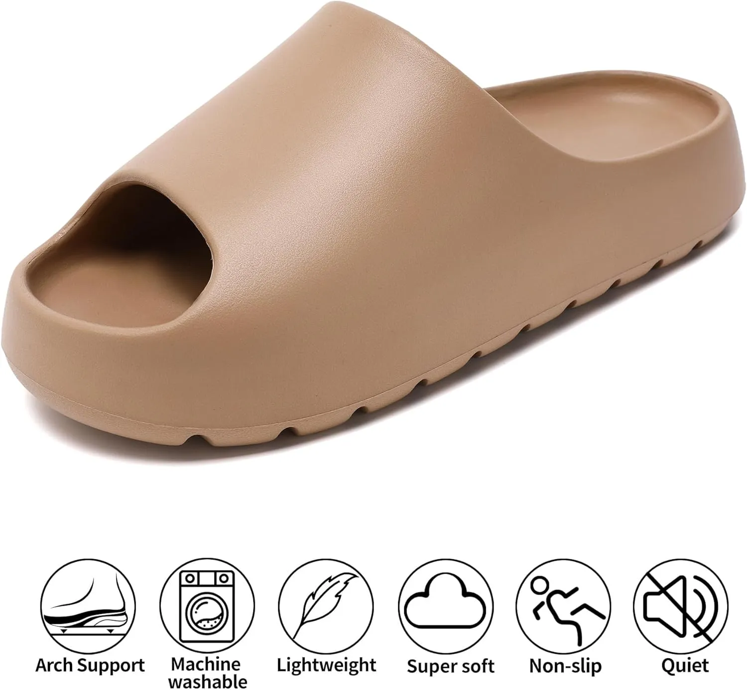 Jaeynow Cloud Slides for Women,Unisex EVA Soft Recovery Slides,Thick Sole Open Toe Mens Pillow Slides Shower Shoes Outdoor&Indoor House Slippers