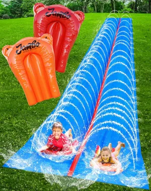 JAMBO 30FT x 8FT Huge Wide Water Slide – Extra Long Slip and Slide for Kids, Heavy Duty Backyard Lawn Waterslide, Outdoor Water Toy (30ft XXL Slide)