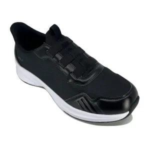 Jambu Men's Dash Easy-Wear Slip-On, Soft Knit and Nubuck Construction, Removable Relax Foam Insoles, Comfort Rocker Bottom, Black, 11