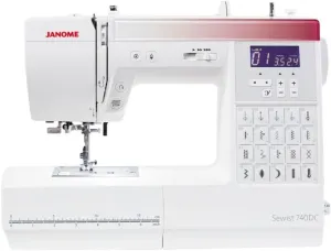 Janome Sewist 740DC Computerized Sewing Machine with Backlit LCD Screen, 40 Built-in Stitches, and 3 One-Step Buttonholes (Renewed)