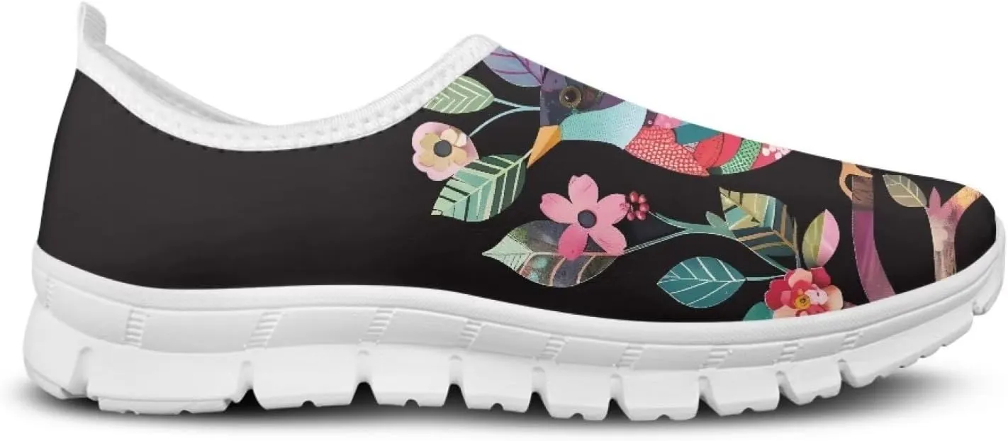 Jeiento Casual Shoes for Women Hummingbird Design Soft Shoes Slip-On Loafers Comfort Footwear