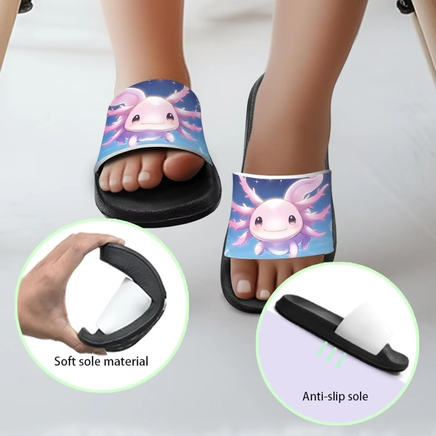 Jeiento Kids Slides for Boy Girl Animal Slippers Summer Beach Pool Water Shoes Non-Slip Novelty Open Toe Sandals