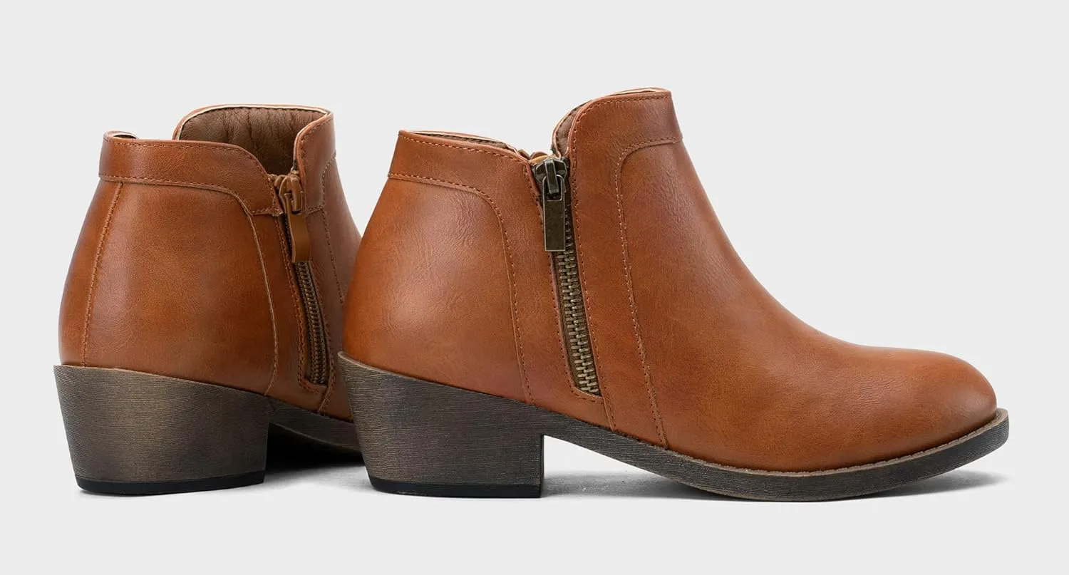 Jeossy Women's 9618 Classic Ankle Boots Slip on Chunky Heel Boots for Women