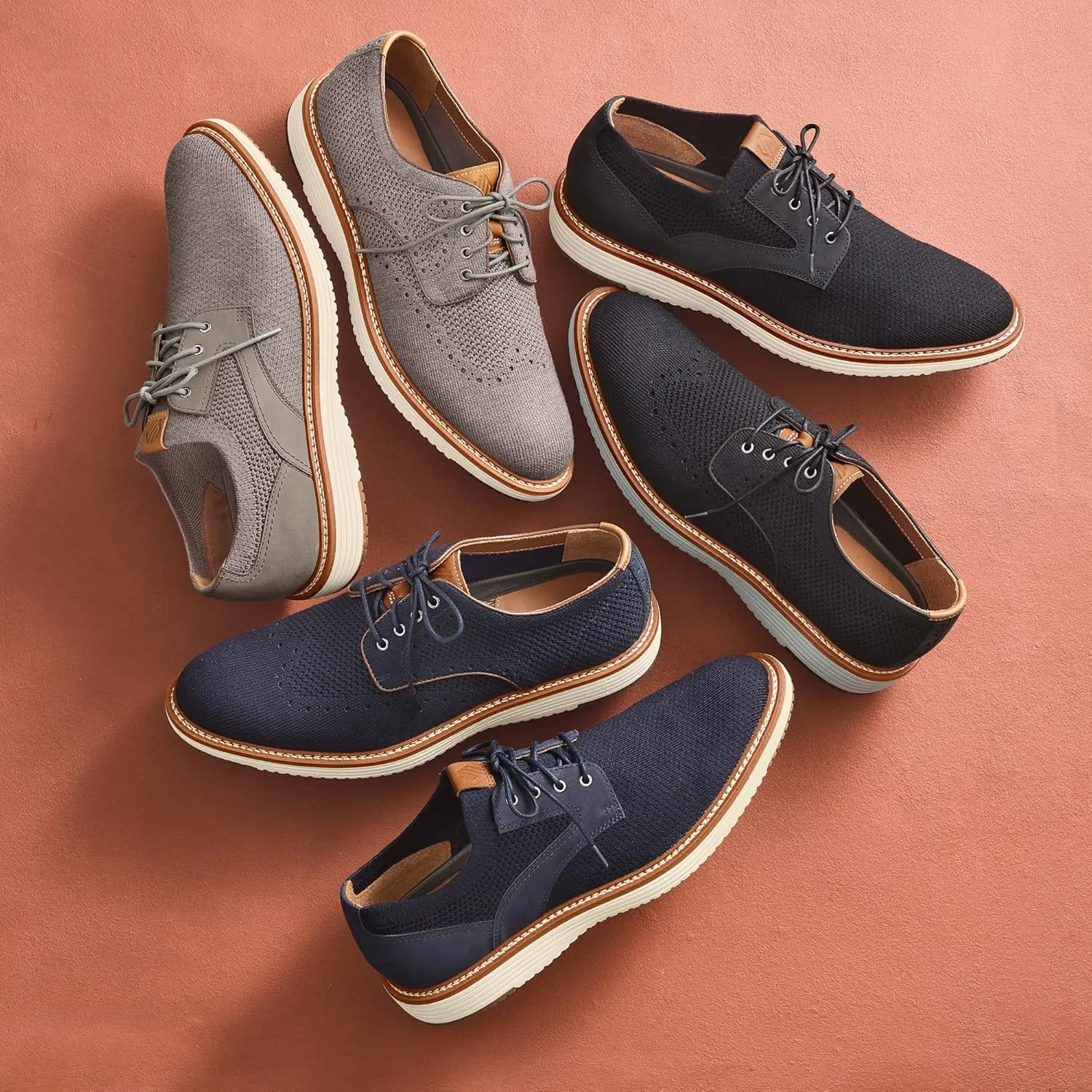 Johnston & Murphy Men’s Upton Knit Plain Toe - Men’s Walking Shoes, Casual Shoes for Men, Sneakers for Men, Flexible Knit Shoes for Men, TRUFOAM Sole & Rubber Sole