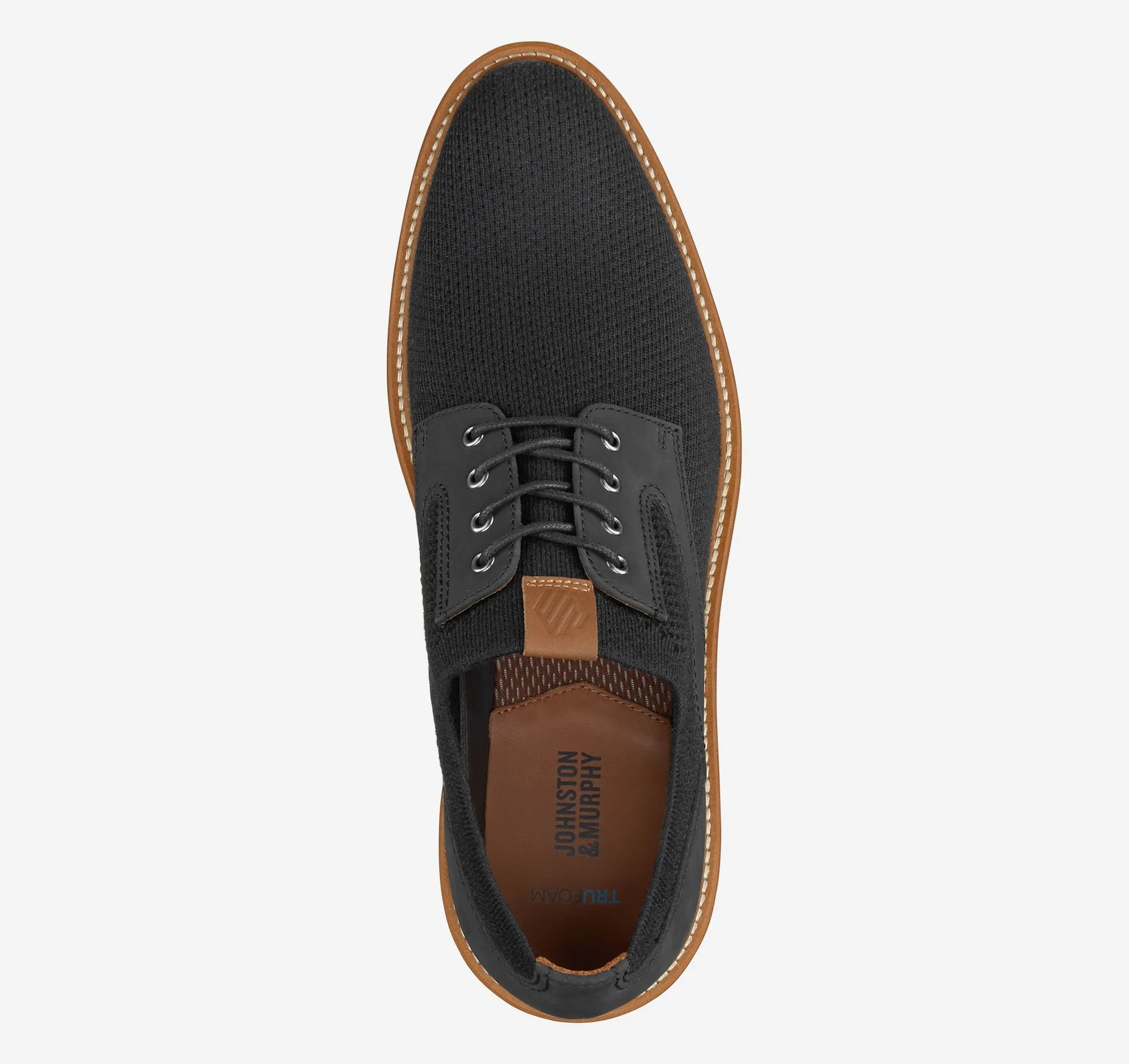 Johnston & Murphy Upton Knit Plain Toe in Black