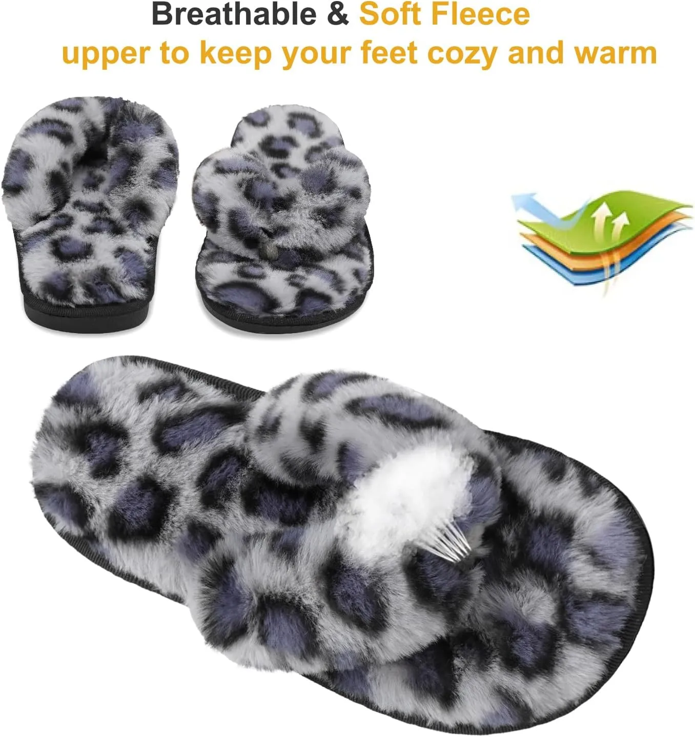 JOINFREE Women's Bedroom Slippers Comfort Four Season Classy Indoor Spa Slide Shoes