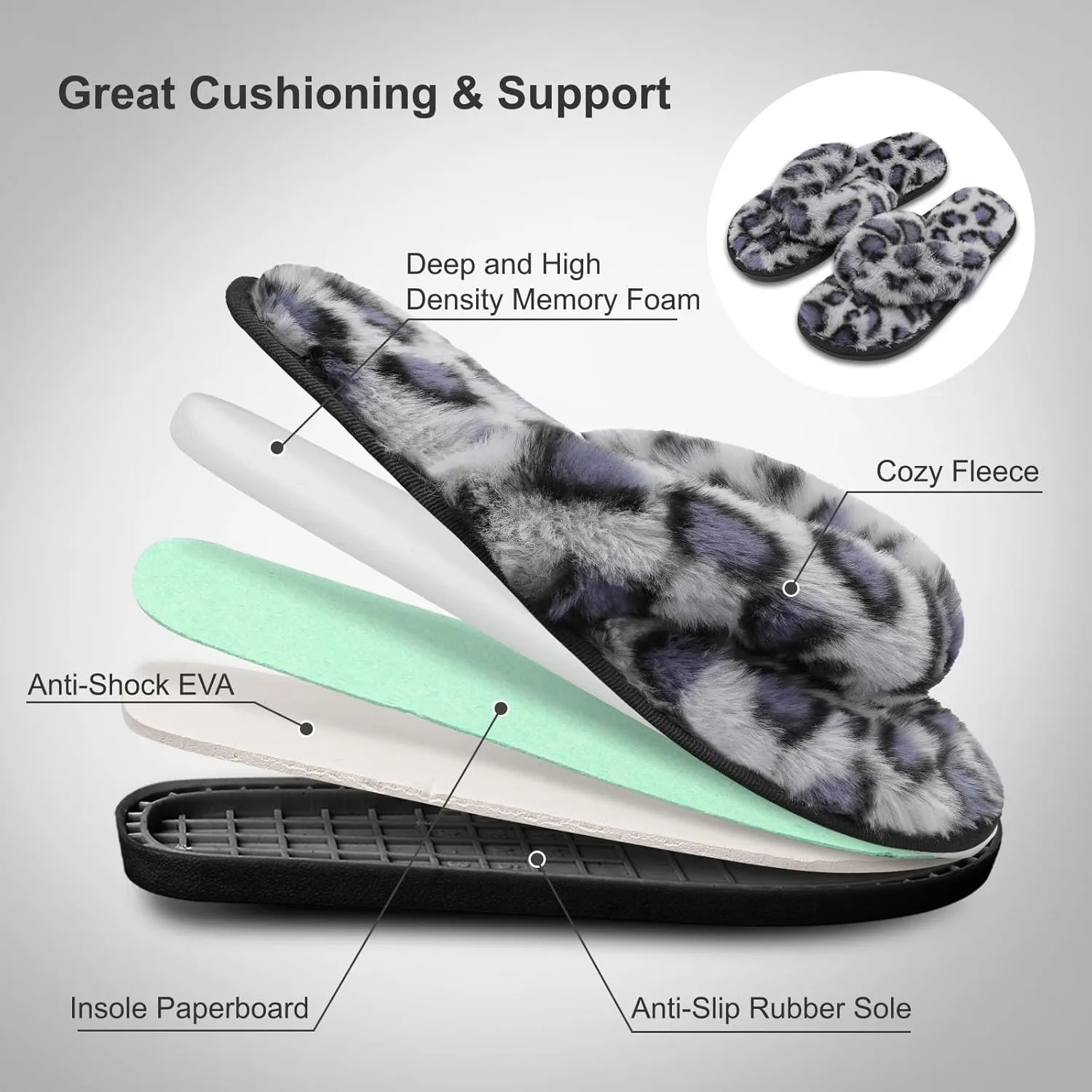 JOINFREE Women's Bedroom Slippers Comfort Four Season Classy Indoor Spa Slide Shoes