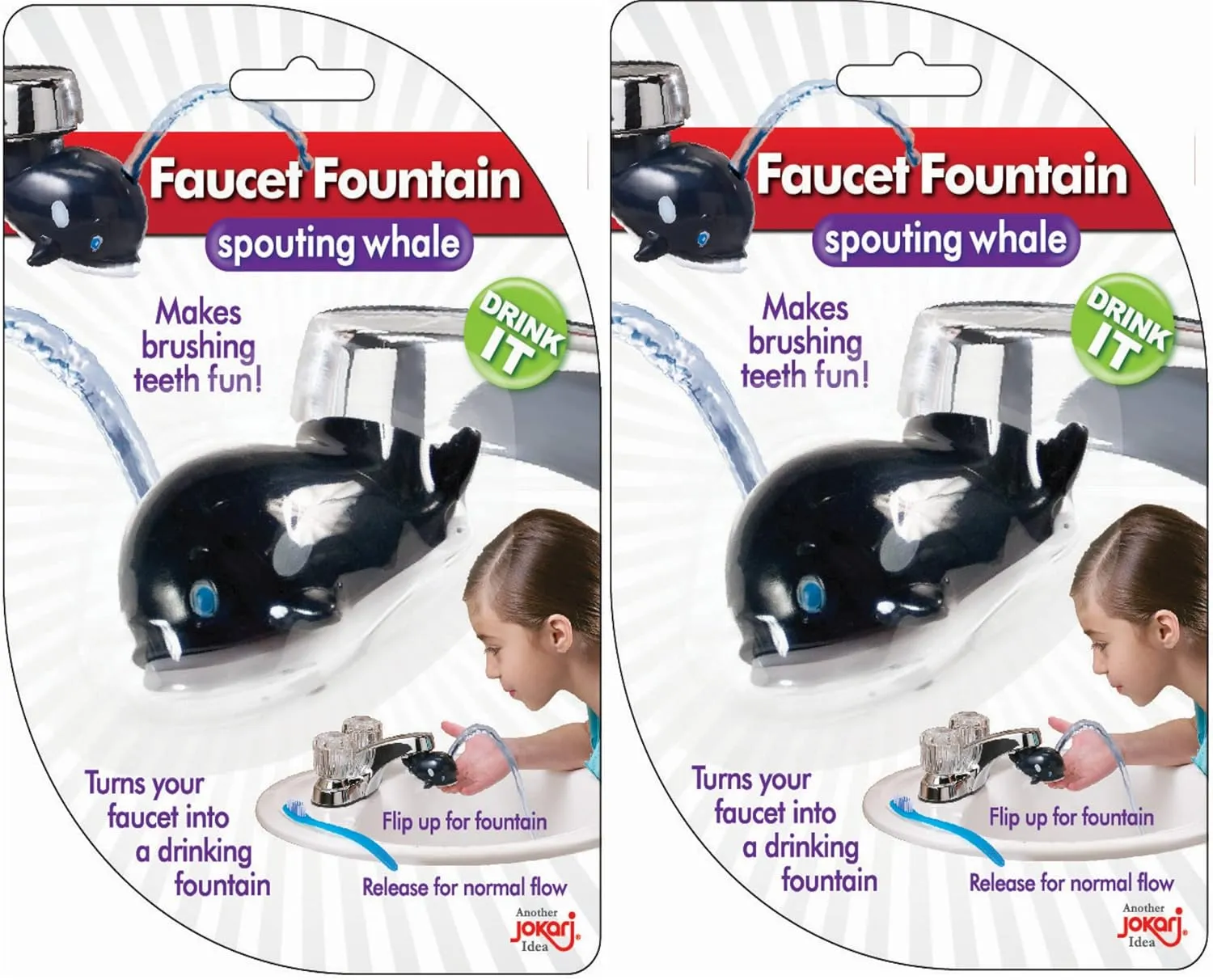 Jokari Whale Bathroom Faucet Water Fountain Attachment. Fun Animal Design to Make Teeth Brushing and Rinsing Fun (2)