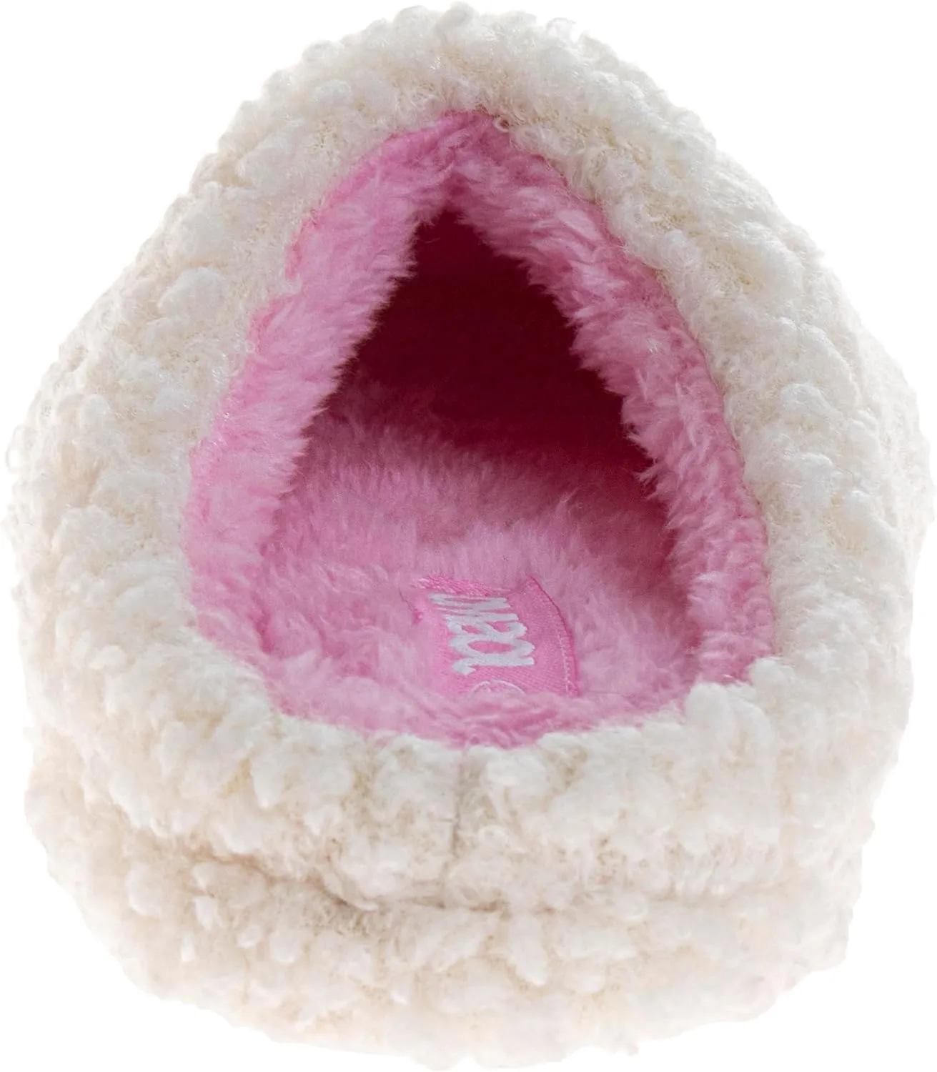 Josmo Girl's Smiley Face Fur Slides Cozy Fluffy Indoor Slippers