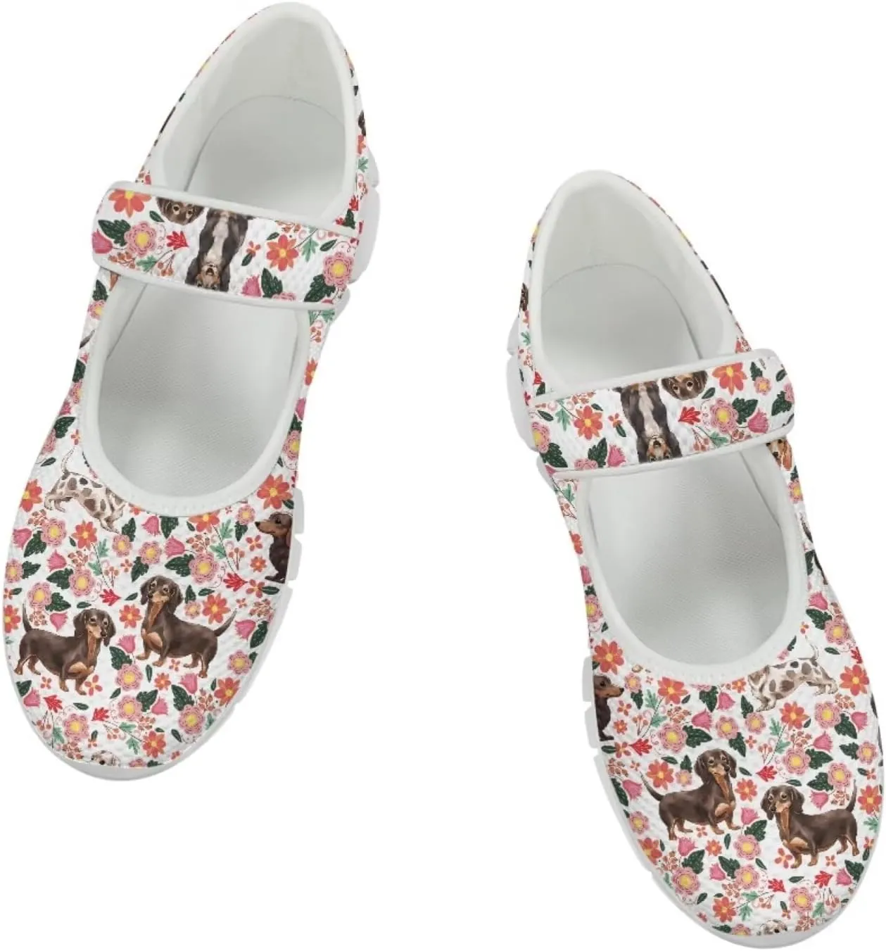 JoyLamoria Womens Slip on Walking Shoes Non Slip Barefoor Shoes Non Slip Fashion Mary Jane Shoes, Sunflower Bee Print
