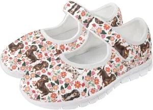 JoyLamoria Womens Slip on Walking Shoes Non Slip Barefoor Shoes Non Slip Fashion Mary Jane Shoes, Sunflower Bee Print