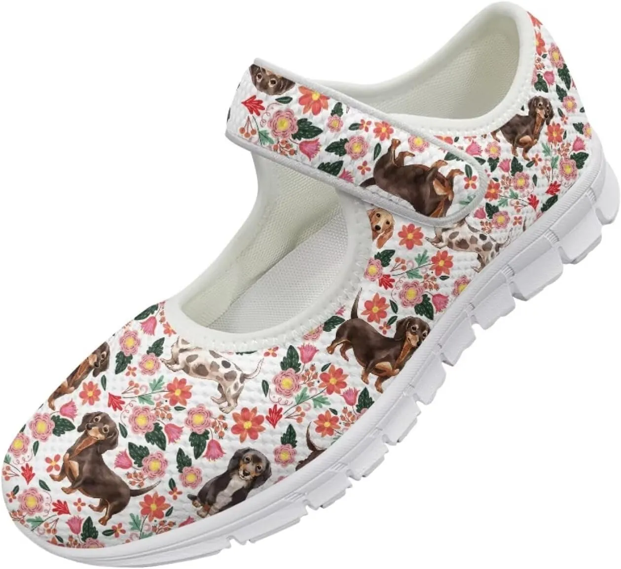 JoyLamoria Womens Slip on Walking Shoes Non Slip Barefoor Shoes Non Slip Fashion Mary Jane Shoes, Sunflower Bee Print
