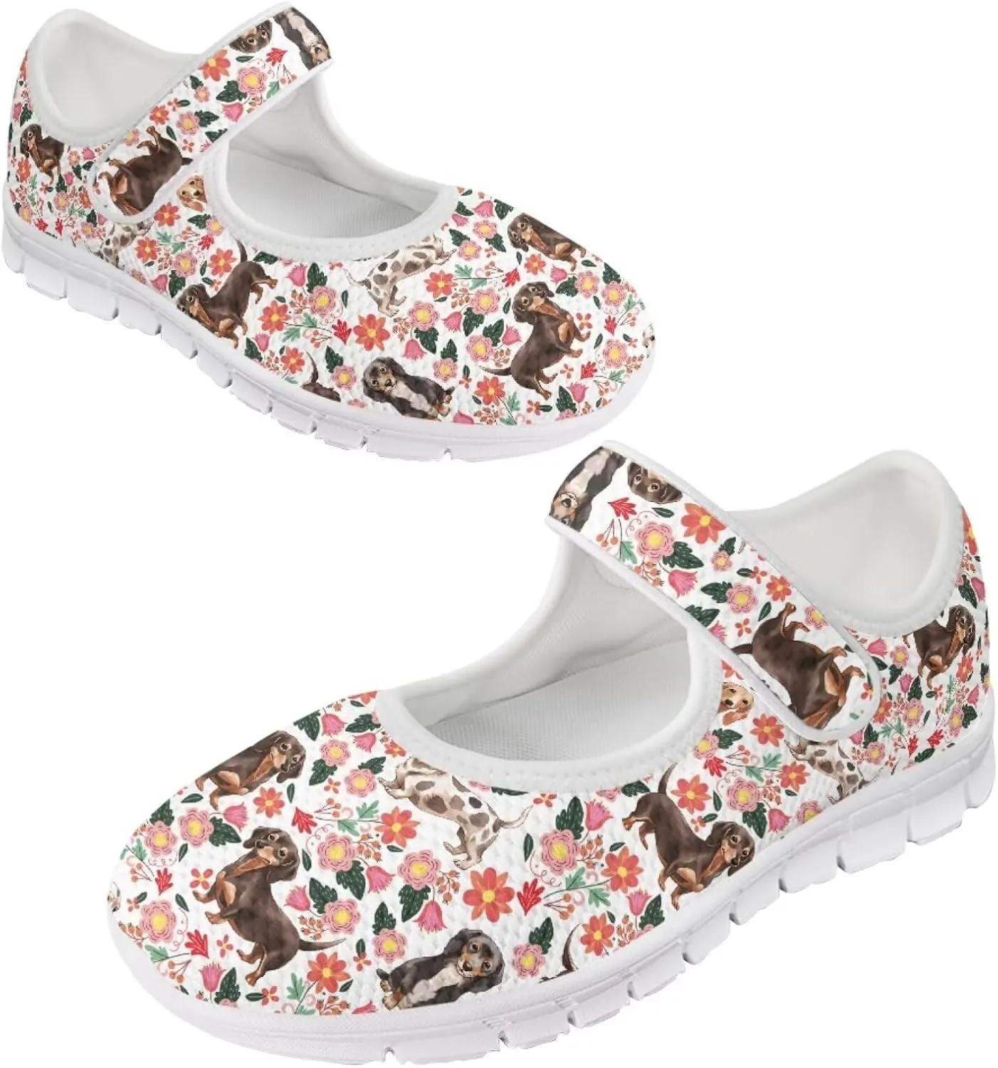 JoyLamoria Womens Slip on Walking Shoes Non Slip Barefoor Shoes Non Slip Fashion Mary Jane Shoes, Sunflower Bee Print