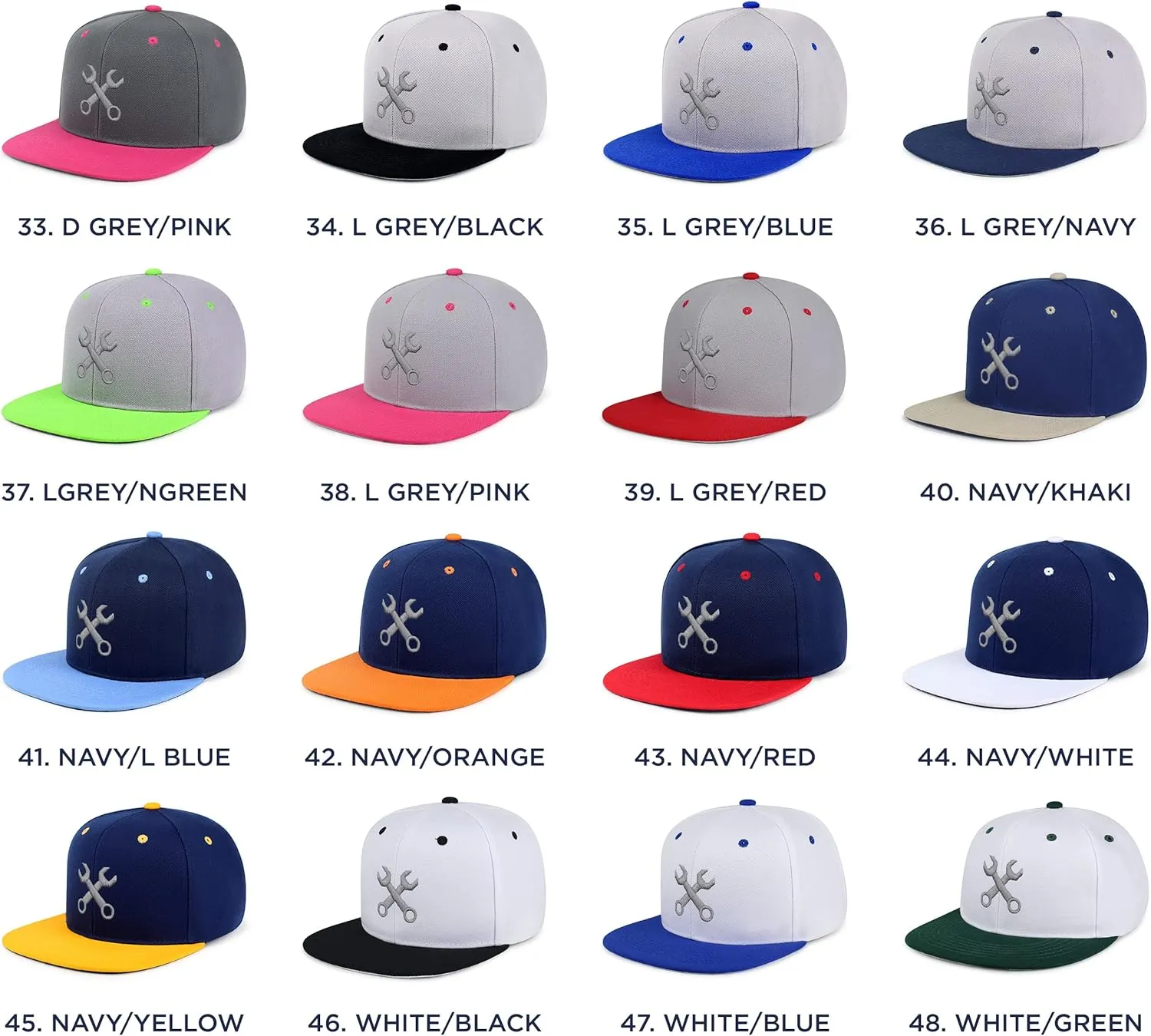 JPAK Wrench Hip-Hop Snapback Hat Embroidered Baseball Cap Tool Mechanic