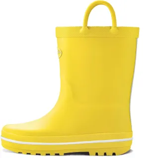 K KomForme Kids Rain Boots, Waterproof Rubber Matte Boots with Easy-on Handles