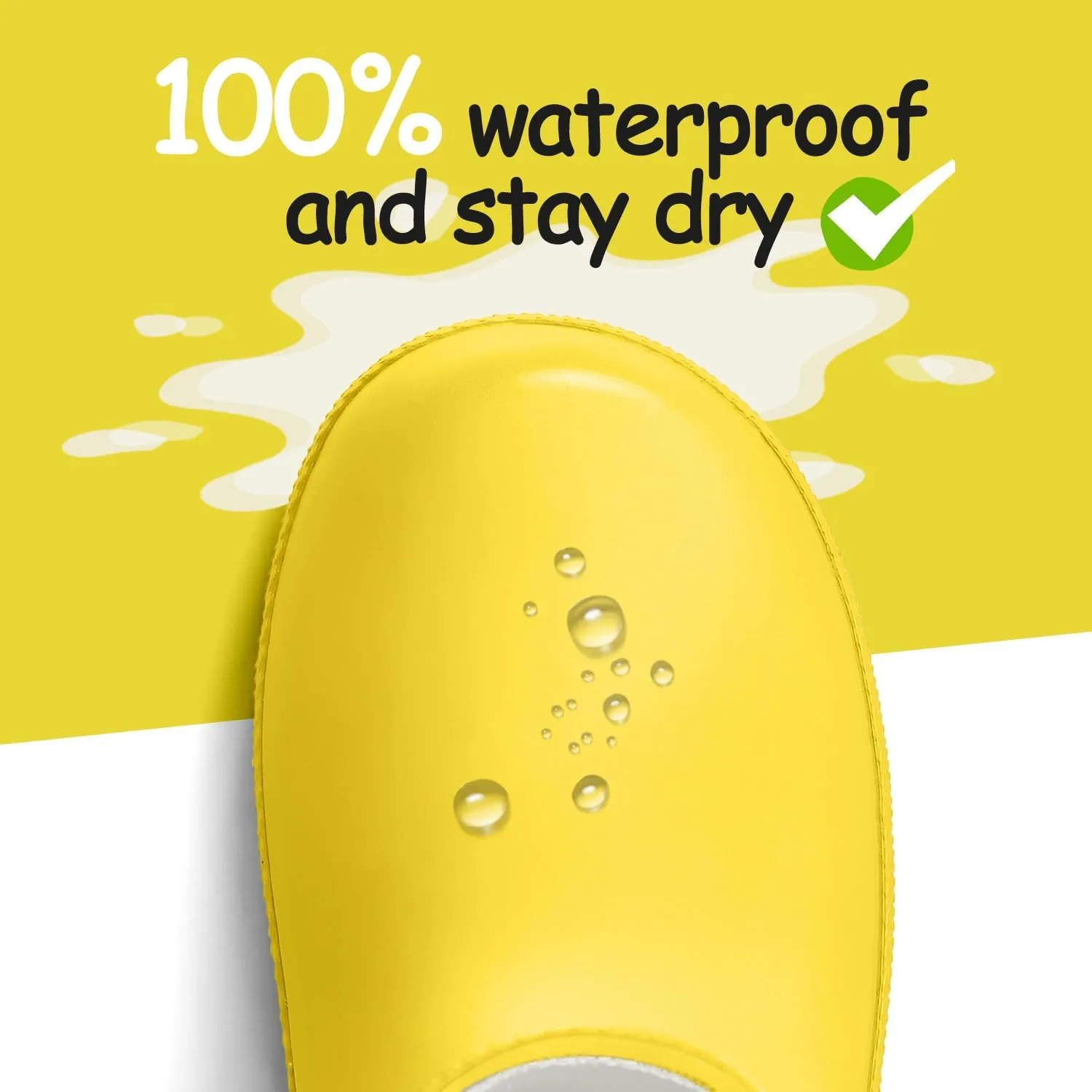 K KomForme Kids Rain Boots, Waterproof Rubber Matte Boots with Easy-on Handles