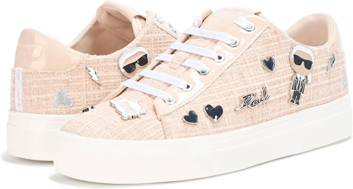 Karl Lagerfeld Paris Women's Everyday Cushioned Insole Cate Pins-Lace Up Shoes Sneaker