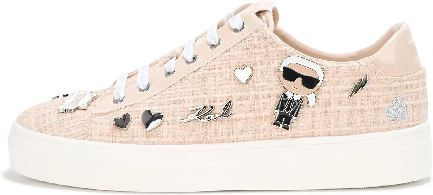 Karl Lagerfeld Paris Women's Everyday Cushioned Insole Cate Pins-Lace Up Shoes Sneaker