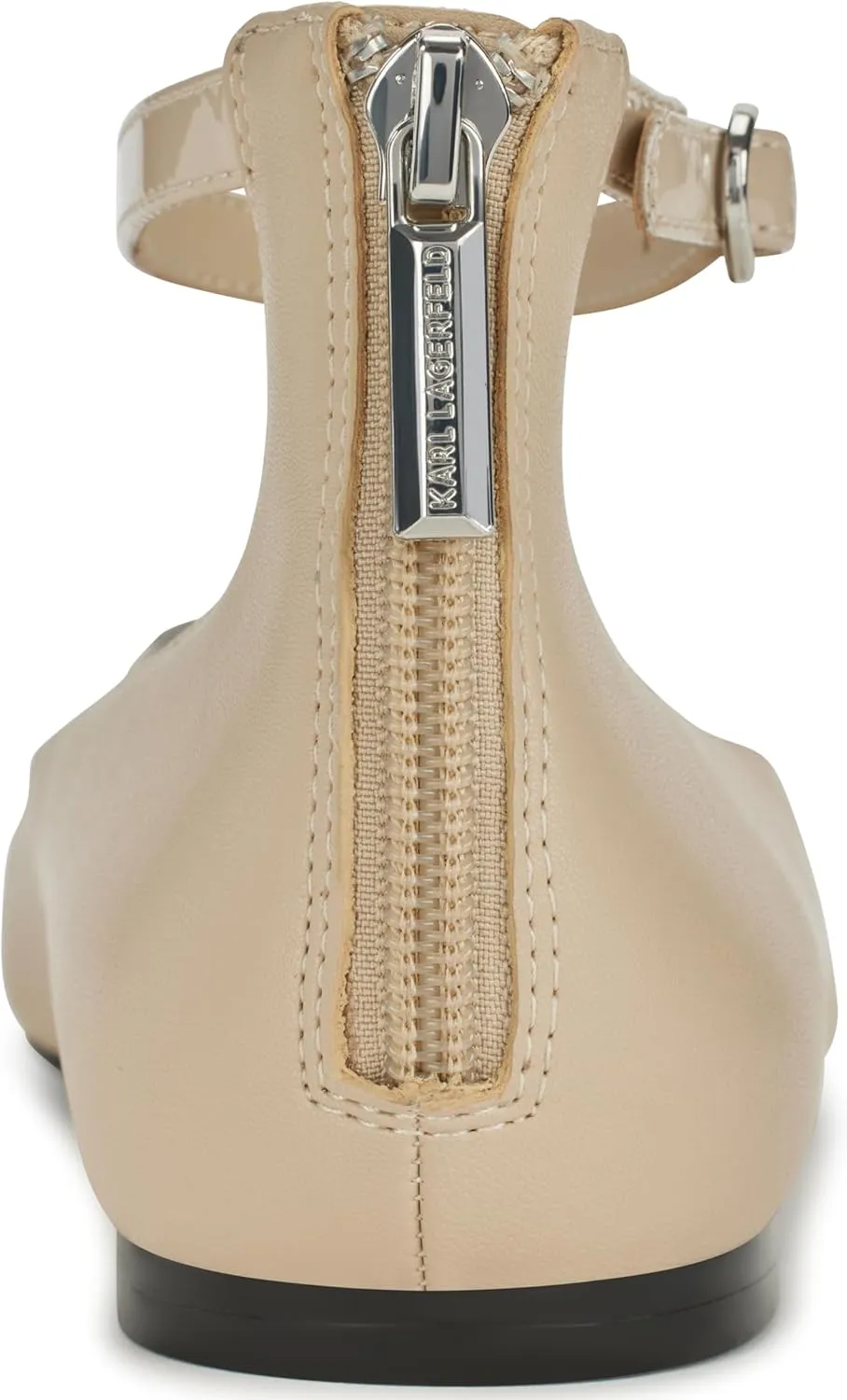 KARL LAGERFELD womens Zyvia Logo Ankle Strap Ballet Flat