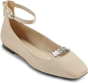 KARL LAGERFELD womens Zyvia Logo Ankle Strap Ballet Flat