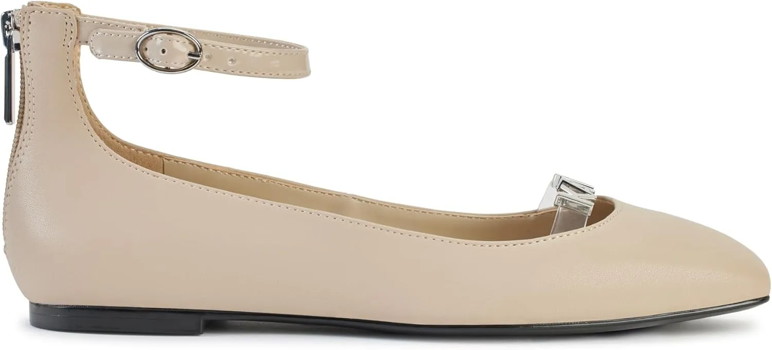 KARL LAGERFELD womens Zyvia Logo Ankle Strap Ballet Flat