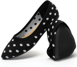 katliu Women's Flats Knit Comfort Pointed Toe Ballet Flats Shoes Casual Slip On Shoes