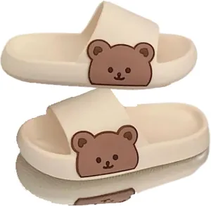 Kawaii Bear Slipper Cute Home Slide Cloud Slides Extra Soft for Beach Bathroom Women Teen Girls