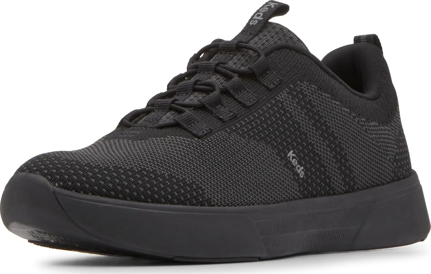 Keds Women's BlissWalk Slip On Fashion Sneaker, Black/Black Knit, 6.5