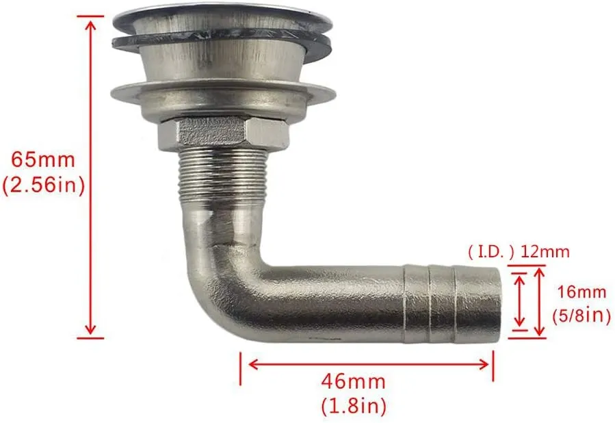 keehui Universal 90° Fuel Vent 316 Stainless Steel Marine Grade Fuel Gas Tank Vent with Mounting Gasket Hardware Fitting for 5/8inch Hose